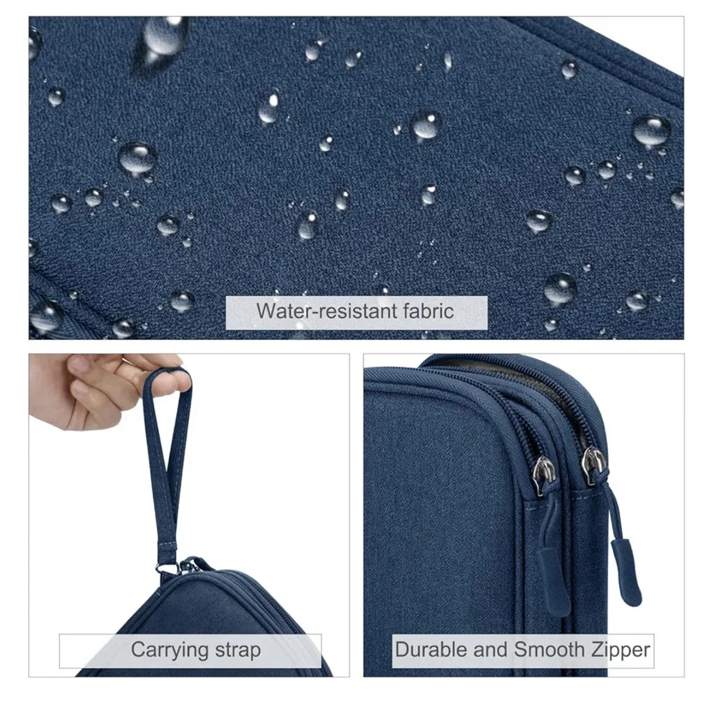 Compact Blue Electronics Travel Organizer